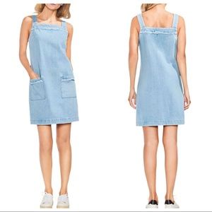 Vince Camuto Denim Fringe Overall Shift Dress